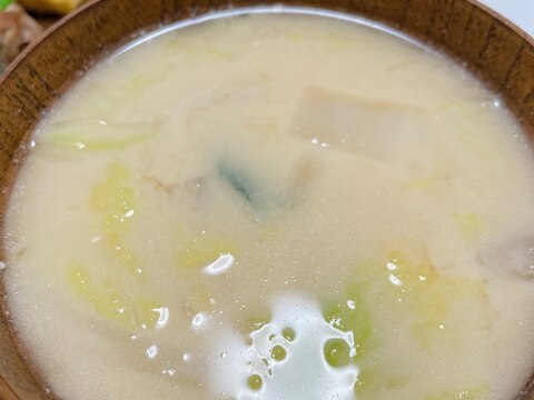 白菜と豆乳の味噌スープ♡